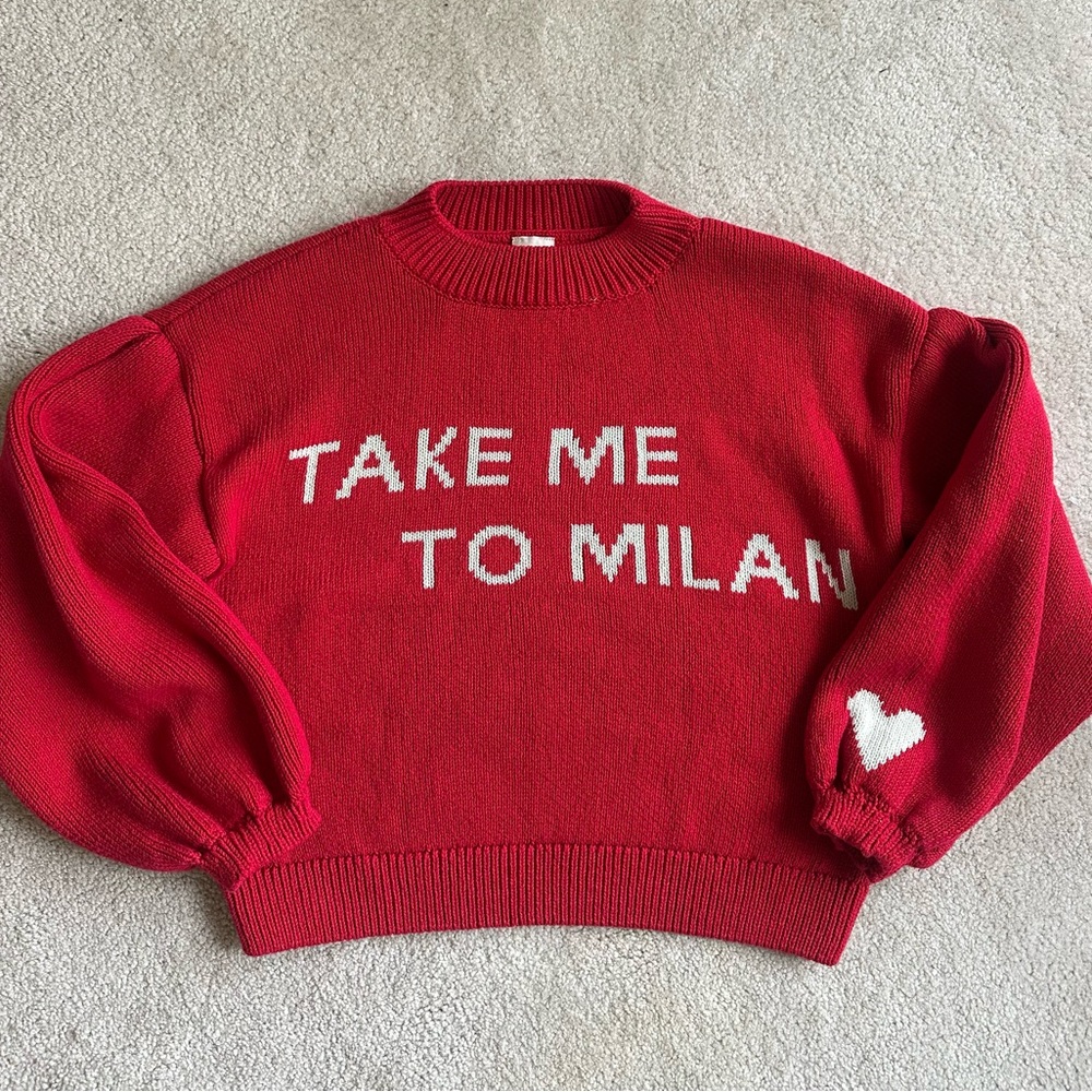 Anthropologie Take Me to Milan Crewneck Sweater